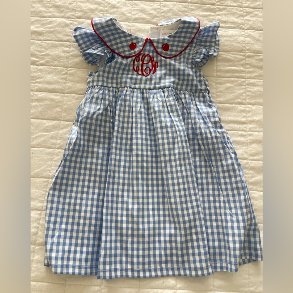 Monogrammed gingham dress size 5T